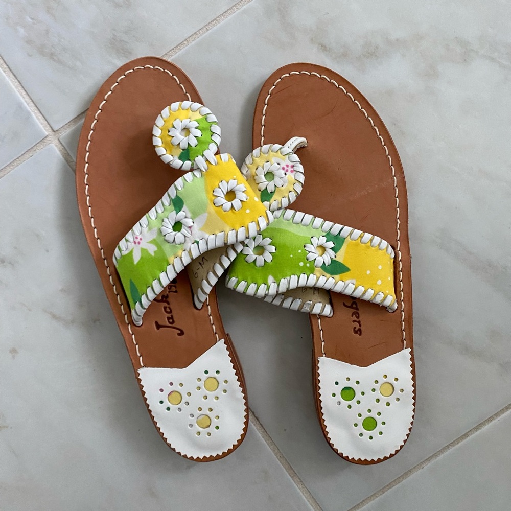 Hardly-Worn, Citrus Colored Jack Rogers!